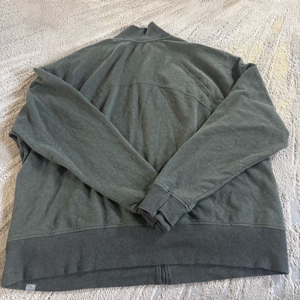 L.L. Bean Olive green Zip Up sweatshirt jacket relaxed fit  size 3X - Picture 4 of 8